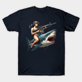 Tactical Girl and Shark T-Shirt